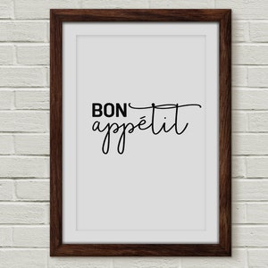 bon appetit, kitchen decor, home decor, kitchen wall art, kitchen print, kitchen art, bon appetit sign, kitchen, kitchen sign, wall art