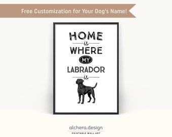 Custom Labrador Art Print – Personalized Dog Name Poster (Digital Download)