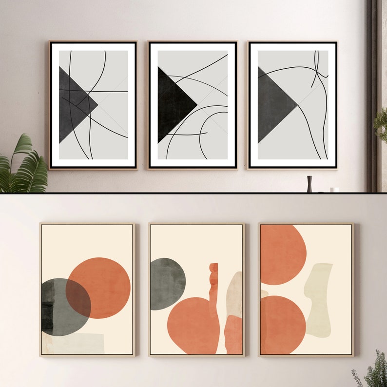 Moderne minimalistische bloemkunst, beige en witte huisdecoratie, minimalistisch bloemdessin, hedendaagse beige muurkunst, minimalistische huiskunstwerken afbeelding 7