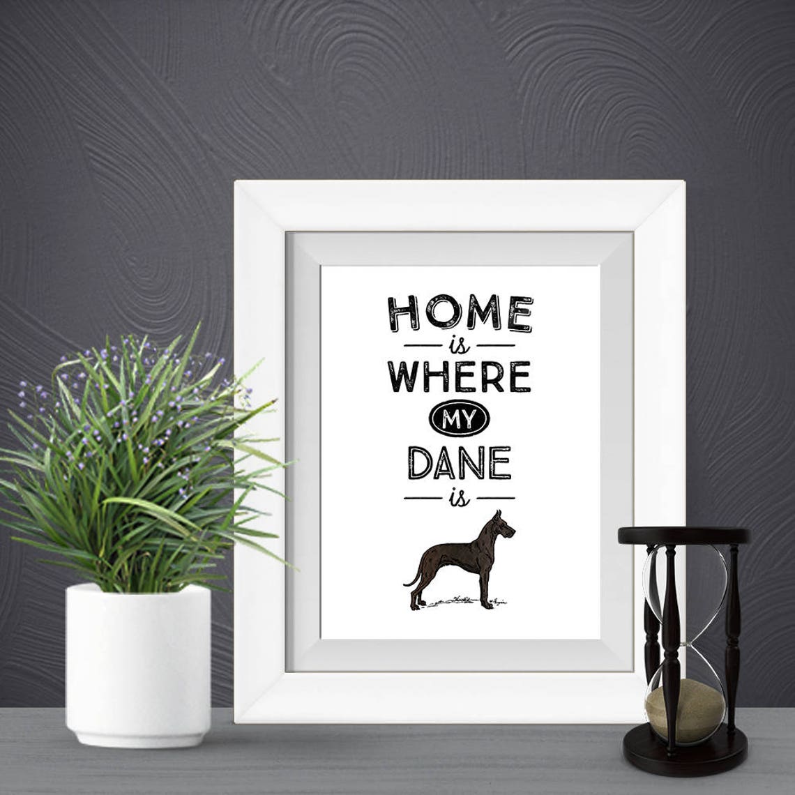 Great Dane Dane Great Dane Art Great Dane Gift Black Great - Etsy