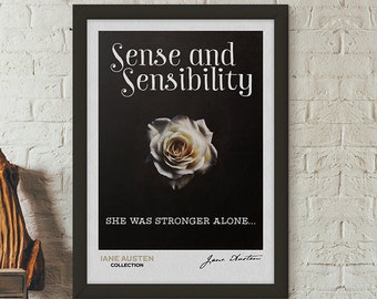 Austen Quote Print, Sense and Sensibility, Jane Austen Quotes, Austen Poster, Literary Quote, Jane Austen Print, Book Lover Gift Set