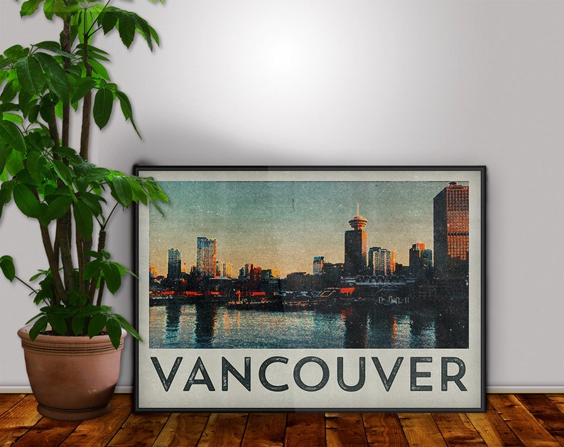 Vancouver Print Vintage Travel Poster Vancouver Poster Etsy