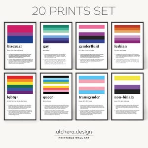 Pride Wall Art Set, LGBTQ Flag Definition Prints (Digital Download)