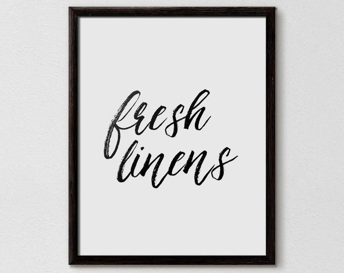 Fresh Linens, Laundry Typographic Print, Laundry Room Sign, Typographic Sign, Laundry Decor,  Laundry Word Sign, laundry room decor