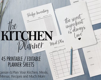 Kitchen Guide, Kitchen Organization, Kitchen Poster, Kitchen Printable, Kitchen Cheat Sheet, Kitchen Prints, Cook Gift, Cooking Gift