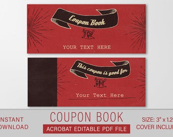 Last Minute Valentines Gift, Personalized Guy Gift, Valentines Day Love Coupons Gift, Coupon Book