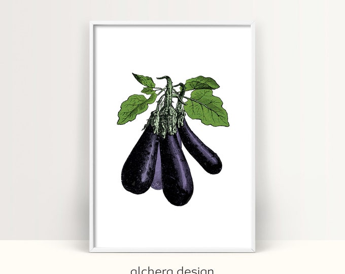 Eggplant Decor, Vegetable Decor, Eggplant, Eggplant Purple, Vegetable Print, Kitchen Print, Vegetable Poster, Vegetables Art, Vegetables