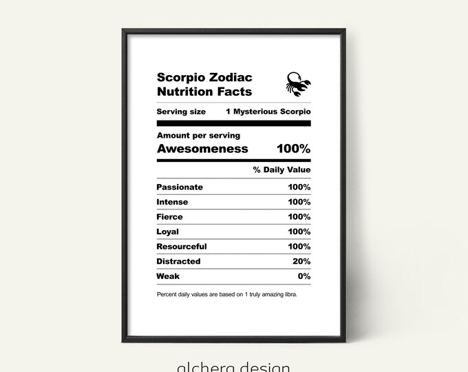 Scorpio Poster Download, Zodiac Scorpio Printable, Digital Scorpio Print, Large Scorpio Poster, Scorpio Gift, Scorpio Zodiac Art