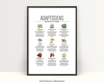 Wellness Decor: Voordelen en toepassingen van adaptogenen - Printbare muurdecoratie (digitale download)
