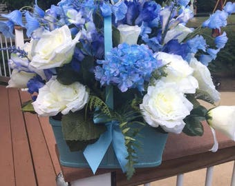 Silk flower arrangement | Etsy