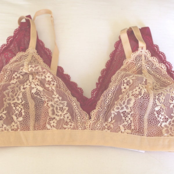 Floral lace Sheer Bralettes Lace bralette lacy Triangle Bra Bras  bralette femme sexy bralette