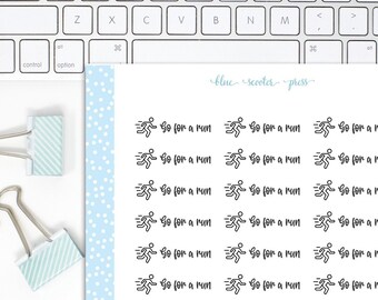 Go For A Run Script Stickers. 18 Planner Stickers.