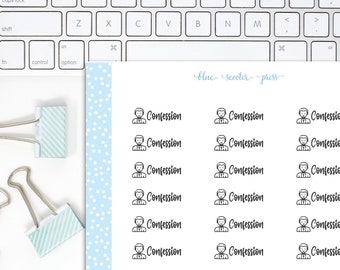 Confession Script Stickers. 18 Planner Stickers.