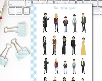 Once Upon A Time Character Stickers. 20 MATTE Planner Stickers