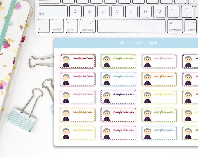 Confession Label Stickers in RAINBOW Colors. 20 Planner Stickers. - Etsy