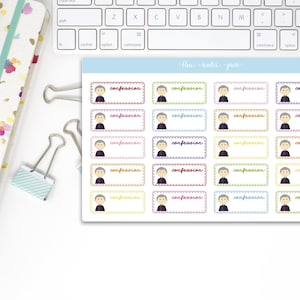 Pegatinas de Confession Label en colores RAINBOW. 20 pegatinas de planificador.