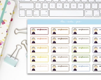 Confession Label stickers in sophisticate MUTED colors. 20 Planner Stickers.