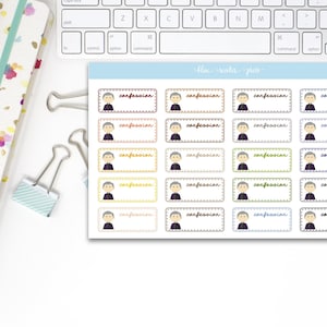 Pegatinas de Confession Label en sofisticados colores MUTED. 20 pegatinas de planificador.