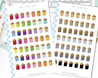 Rainbow Grocery Bag Stickers. Choose Rainbow or Neutral colors. 49 Planner Stickers.