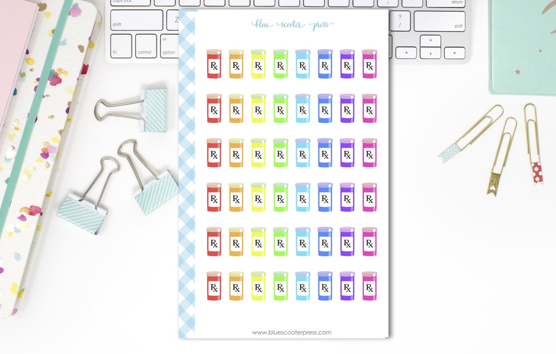 Prescription Bottle Refill Stickers. 48 MATTE Planner | Etsy
