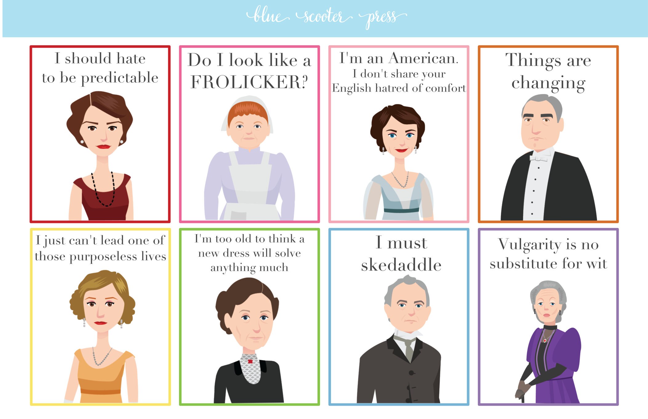 Downton Abbey Quote Stickers. 8 MATTE Planner Stickers | Etsy