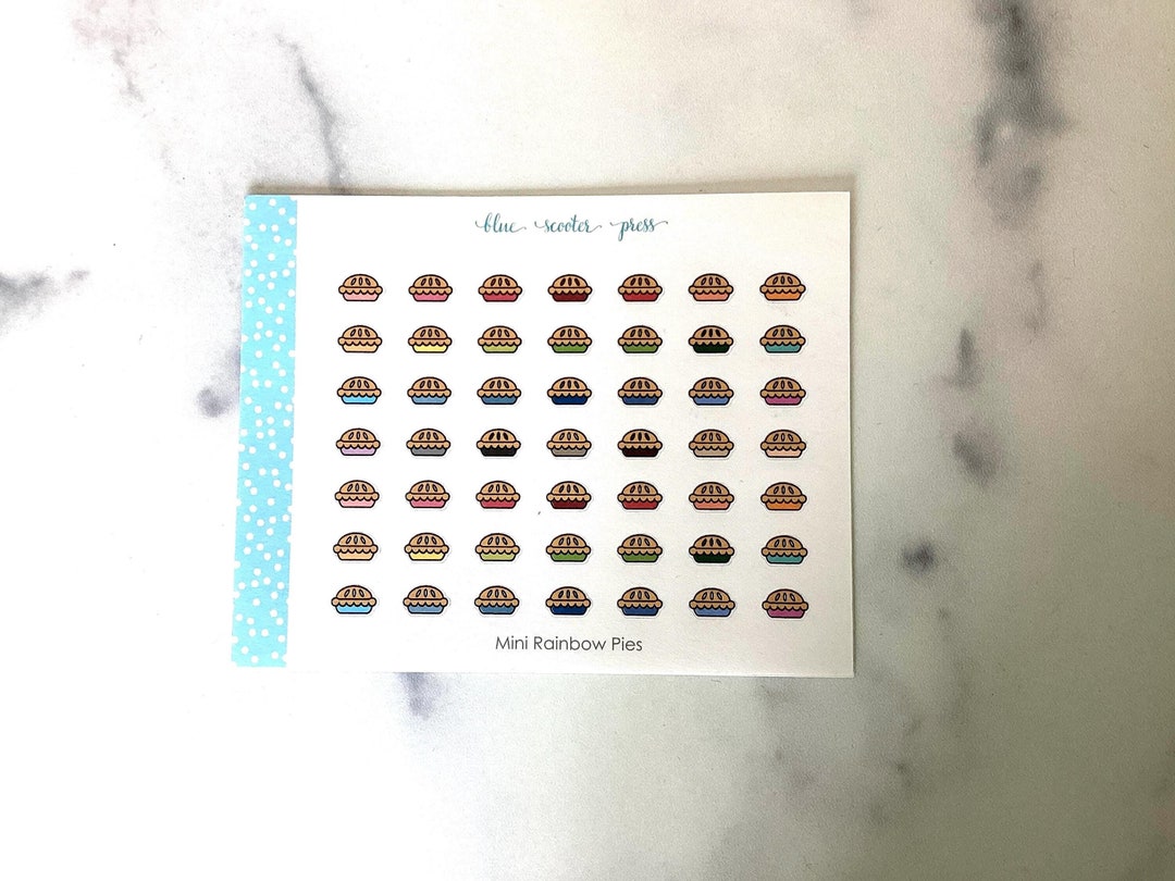 Pie Icon Sticker Mini Pie Icon Stickers in Rainbow Colors. 49 Tiny Planner Stickers. - Etsy