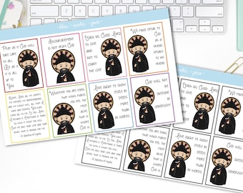 St. Ignatius of Loyola Quotes Inspiration Stickers. Rainbow or Black Boxes. 8 MATTE Planner Stickers.