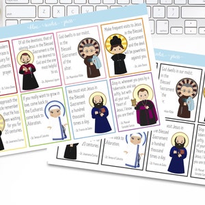 Saint Quotes on Adoration Planner Stickers. Choose Rainbow or Black. 8 MATTE Planner Stickers. image 1