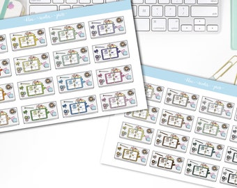 Planning Flat Lay Planner Stickers. Choose Rainbow or Neutral Colors. 16 Planner Stickers