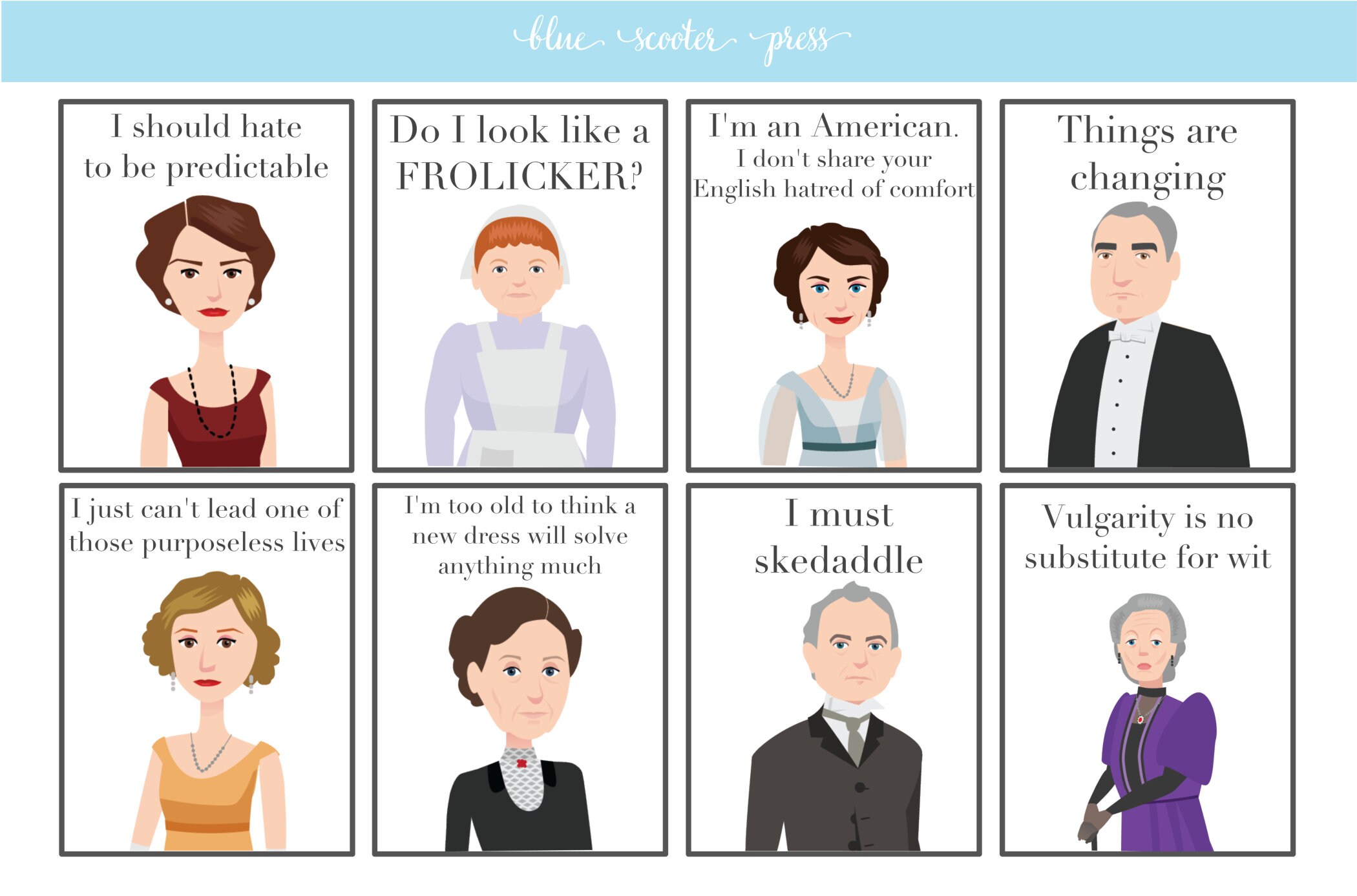 Downton Abbey Quote Stickers. 8 MATTE Planner Stickers | Etsy