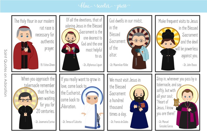 Saint Quotes on Adoration Planner Stickers. Choose Rainbow or Black. 8 MATTE Planner Stickers. image 3