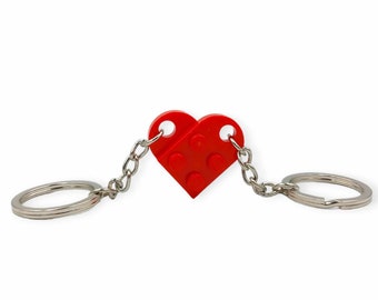 Heart brick keychain of love, Add initials, Matching friendship keychains, Gift for couples, BFFs Gift, Love keychain Gift, Geeky