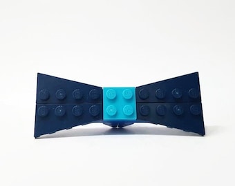 Unisex Bowtie, Dark Blue Tie, Different Bowties, Bowtie for Geek, Funny Bow Tie, Boyfriend Gift, Building Bricks Tie, Navy Blue Bowtie, Nerd