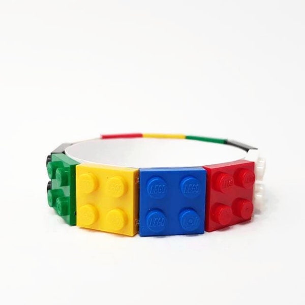 2x2 Bricks, Colorful Bracelet, Medium Size, Elastic Bangle, Unisex Bracelets from Bricks, Cool Gift, Nerds Jewellery, Unique Geek Fashion