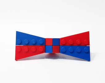 Plastic Bricks Bowtie, Two colored ties, Handcrafted with building bricks, Bowties for boys, Birthday Bowtie for him, Geek Fashion Bow Tie