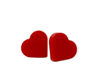 Heart brick stud earrings, Upcycled bricks, Building brick earrings, Creative Jewelry, Playful earrings, Quirky jewellery, Love earrings