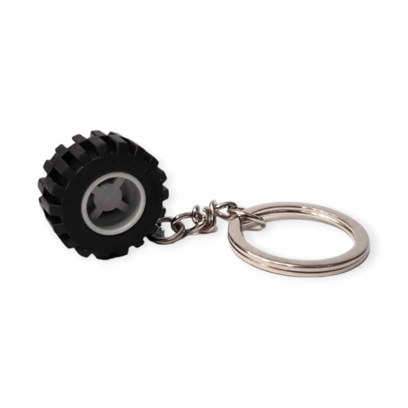 Wheel Keychain, Driving Enthusiast Gift, Construction Bricks, Geek Chic Gift for Men, Cool Keyrings, Car Lover Gift, For Car Fanatics image 4