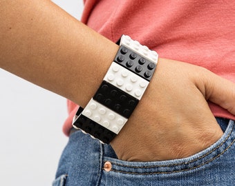 2x4 Brick Bracelet, Two Colored Design, made from Building Bricks, Nerdy Girls Gift, Birthday Gifts, Unisex Bracelets, Minimal Bracelet