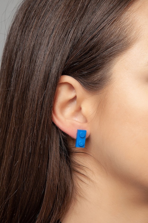 Rectangle Earrings Made With Building Bricks Cool Earrings Etsy