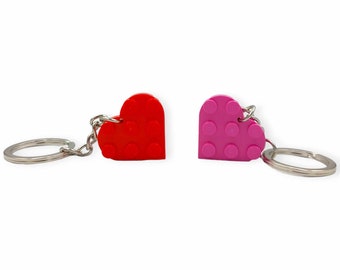 Brick love keyring, Red heart keychain, Pink heart keychain, Love gift, Valentine's Day Gift, Anniverssary Gift, Love and friendship gift