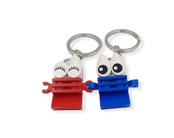Holding Hands Brick Keychain, Building Block People, Romantic Couples Gift, Cute Matching Keyring, I Love You, Thinking of You, Friendship