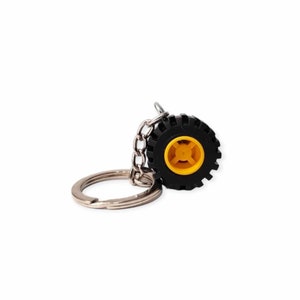 Wheel Keychain, Driving Enthusiast Gift, Construction Bricks, Geek Chic Gift for Men, Cool Keyrings, Car Lover Gift, For Car Fanatics image 1