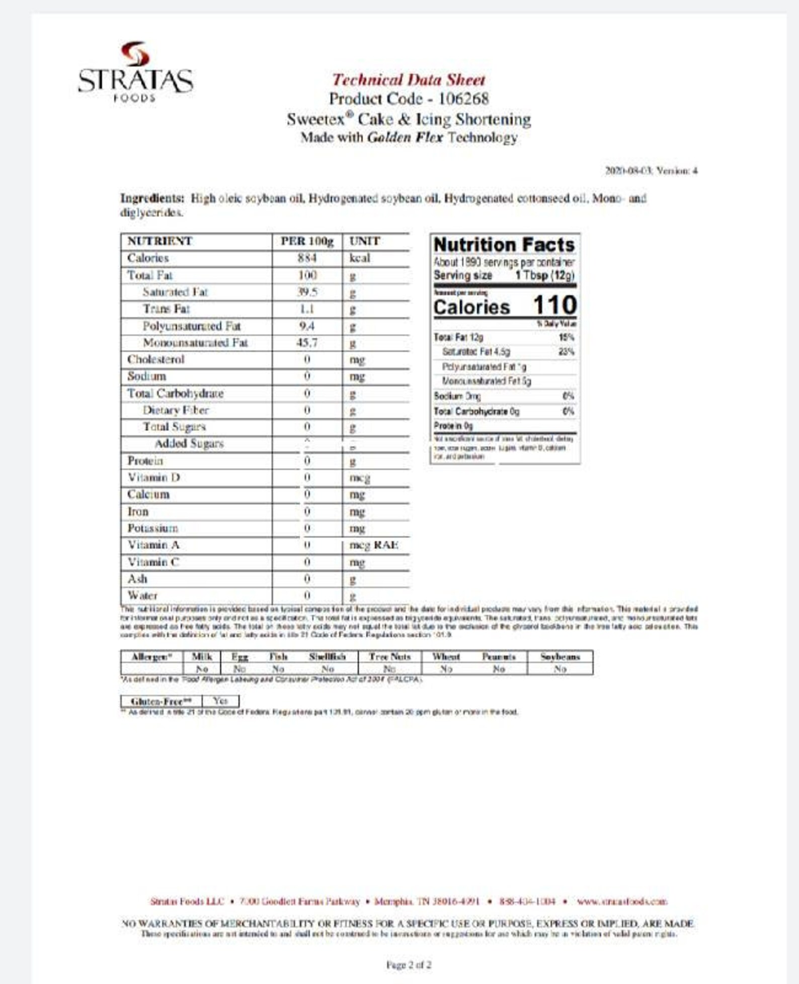 Sweetex Golden Flex HighRatio Shortening for Bakery Etsy