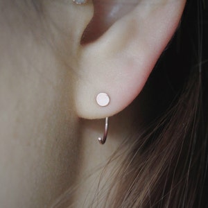 Round disk hoop earrings,Ear hugging hoops,Hug Earrings,Hypoallergenic Earrings,Tiny earrings,Hugging hoop earrings,Simple Hug Earrings