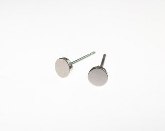 Simple Geometric Disk earrings,Round Stud Earrings,Simple Modern Silver Jewelry, stud Earring,Gift,Flat Circle Earrings