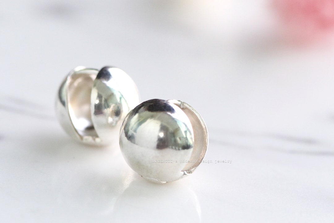 925 Sterling Silver Ball Clip on Earrings,silver Ball Clip on Earrings