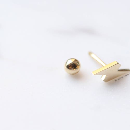 Delicate 14K hotsell Solid Gold Thunder bolt Screw Back Earrings,Hypoallergenic Earrings,Tiny gold earring,Helix Piercing,Gauge & Plug Earrings