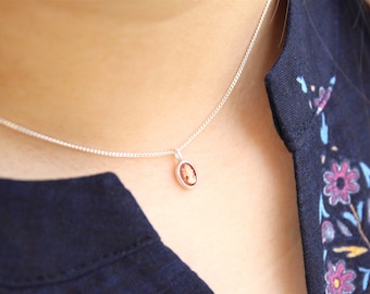 Collana cammeo con conchiglia autentica super piccola, collane semplici di pietre preziose, gioielli in argento fatti a mano, collana cammeo dalla Corea, ciondolo cammeo in argento