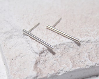 925 sterling Silver bold stick earrings Earrings,Linear Bar Silver Earrings, Geometric,Minimalist jewelry,Chic,Modern Jewelry,Bridemaid,Gift