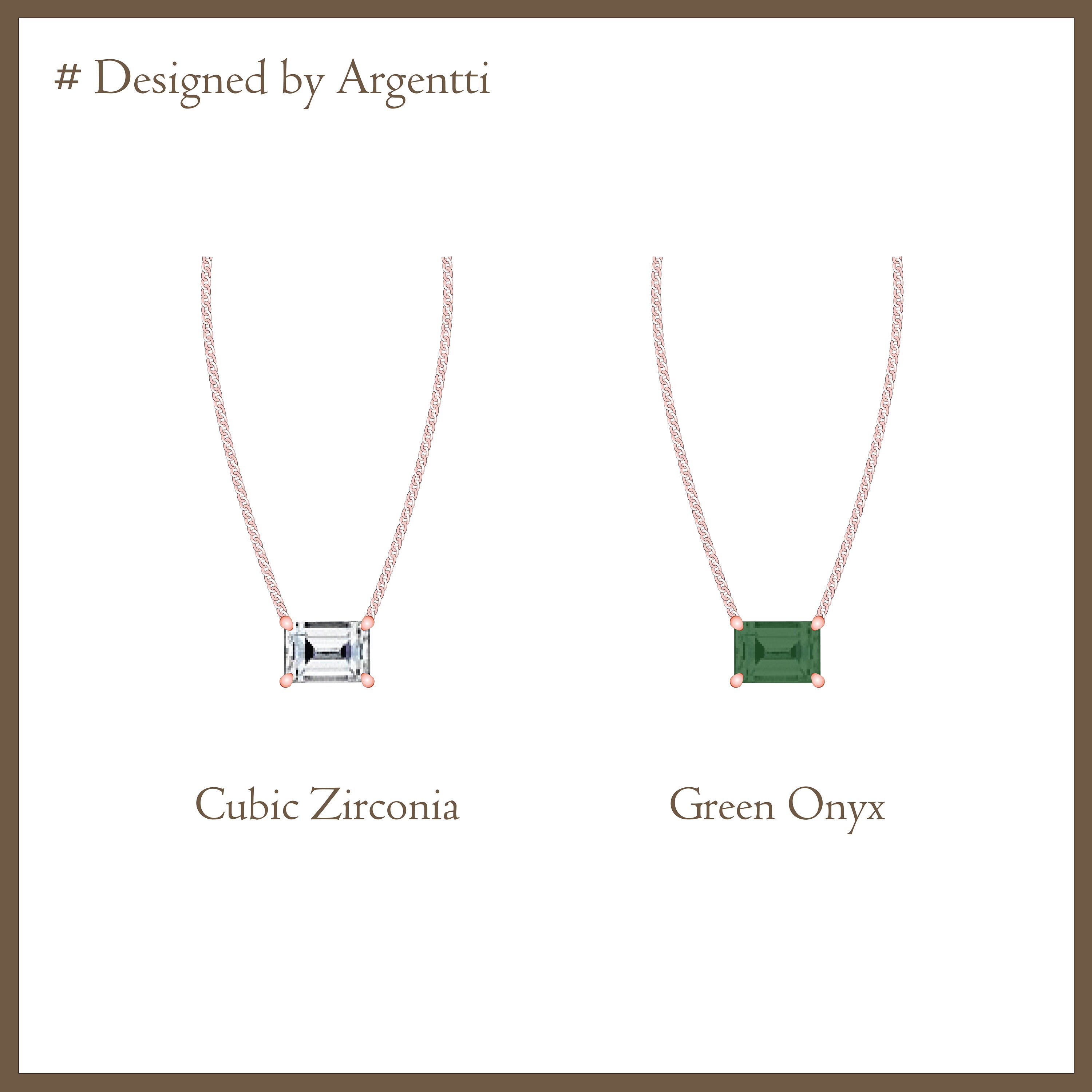 14k Solid Gold Green Onyx Necklace,14k Gemstone Pendant,for